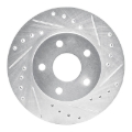 Picture of R1 80-89 Buick SKYLARK Front Right Drilled & Slotted Silver Brake Rotor