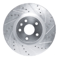 Picture of R1 13-19 Buick Regal Front Right Drilled & Slotted Silver Brake Rotor