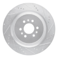 Picture of RNC Brake Rotor - Drill & Slot - R1 04-11 Cadillac STS Rear Right Drilled & Slotted Silver Brake Rotor rnc631-46016R