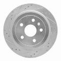 Picture of RNC Brake Rotor - Drill & Slot - R1 08-19 Cadillac CTS Rear Left Drilled & Slotted Silver Brake Rotor rnc631-46024L