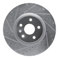 Picture of RNC Brake Rotor - Drill & Slot - R1 08-17 Cadillac CTS Front Left Drilled & Slotted Silver Brake Rotor rnc631-46027L