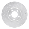 Picture of RNC Brake Rotor - Drill & Slot - R1 00-06 Ford Thunderbird Front Right Drilled & Slotted Silver Brake Rotor rnc631-54044R