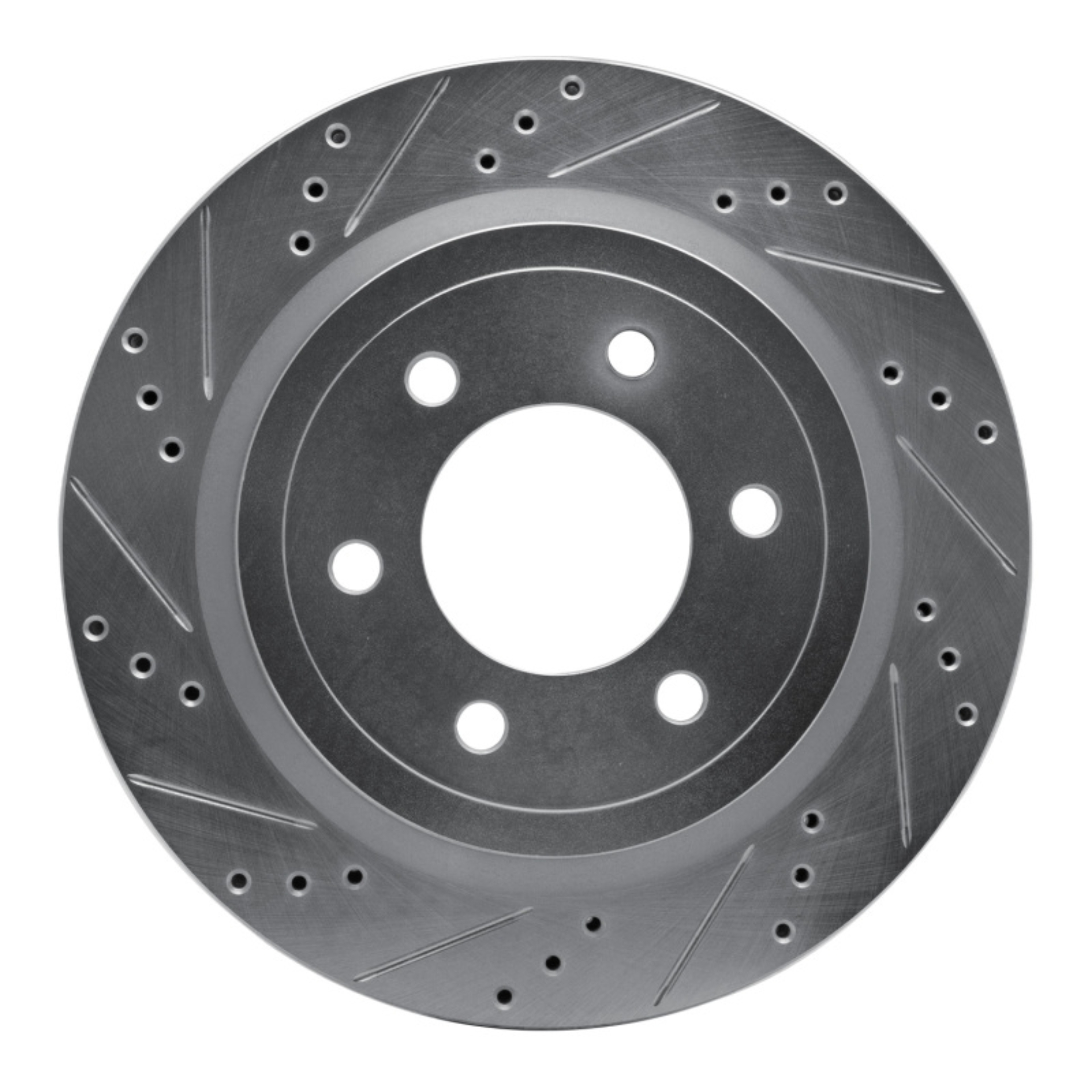 Picture of RNC Brake Rotor - Drill & Slot - R1 18-21 Ford F-150 4WD Rear Left Drilled & Slotted Silver Brake Rotor rnc631-54267L