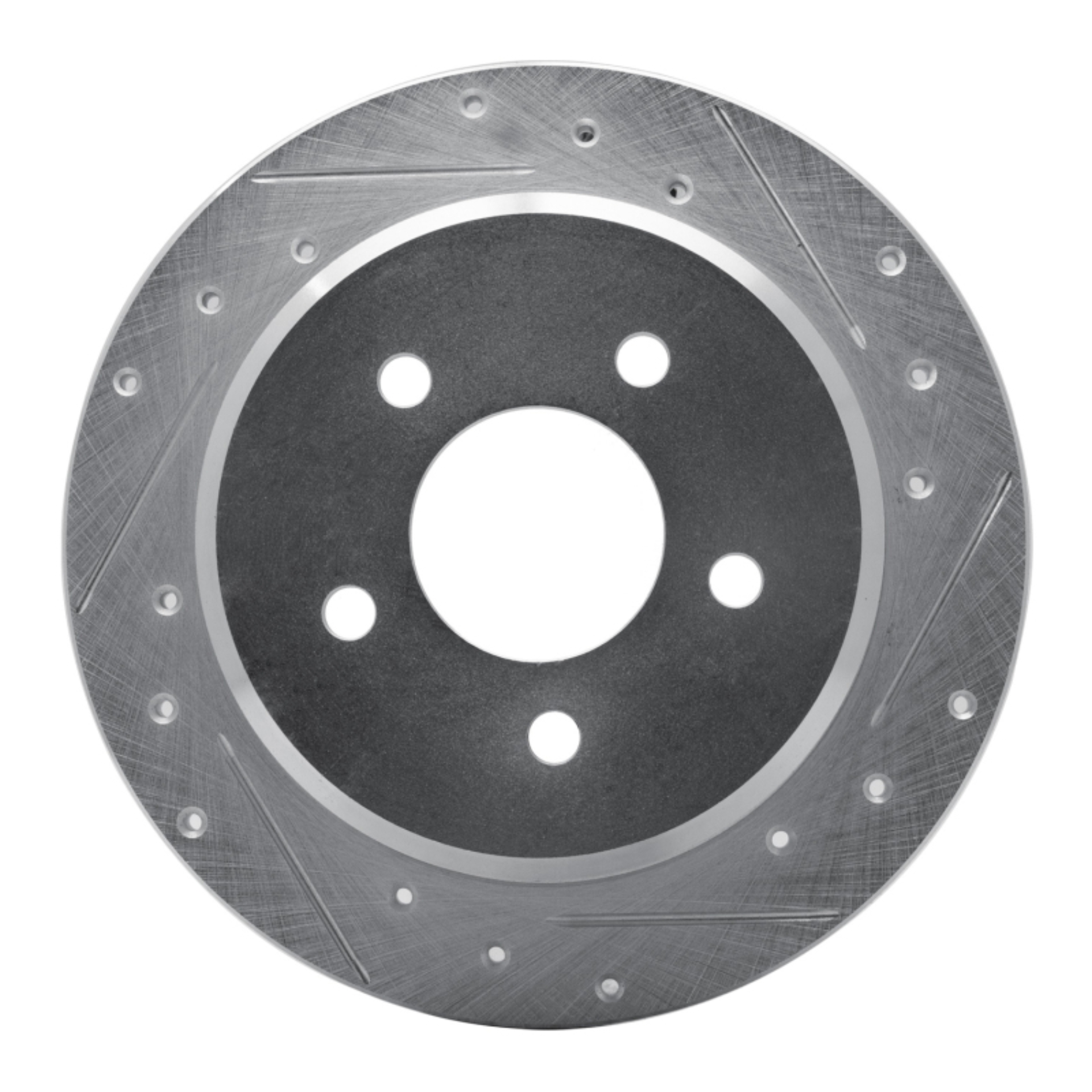 Picture of RNC Brake Rotor - Drill & Slot - R1 96-02 Ford Crown Victoria Rear Right Drilled & Slotted Silver Brake Rotor rnc631-56015R