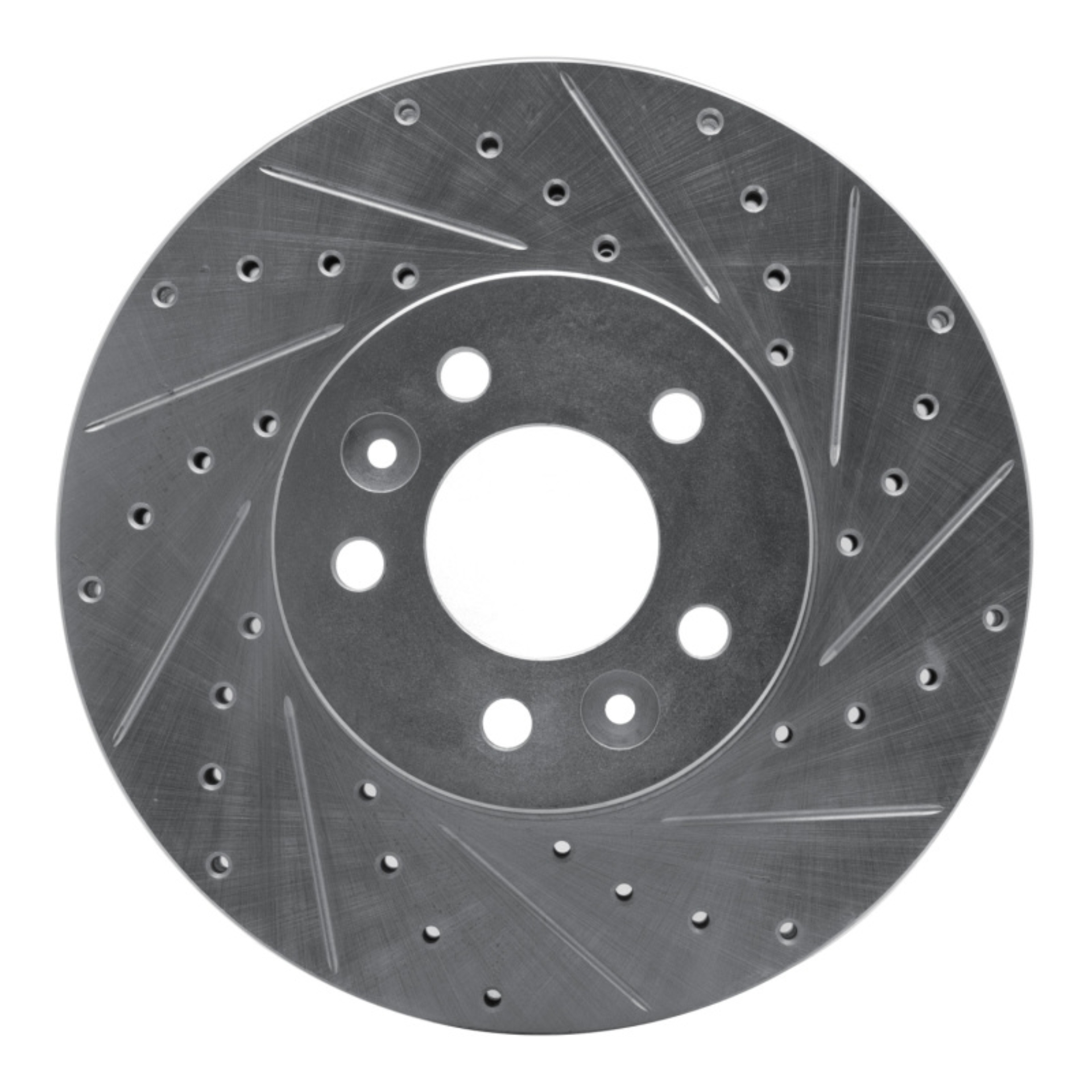 Picture of RNC Brake Rotor - Drill & Slot - R1 98-02 Ford Crown Victoria Front Right Drilled & Slotted Silver Brake Rotor rnc631-56016R