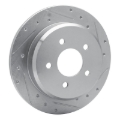 Picture of RNC Brake Rotor - Drill & Slot - R1 96-02 Ford Crown Victoria Rear Right Drilled & Slotted Silver Brake Rotor rnc631-56015R