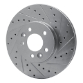 Picture of RNC Brake Rotor - Drill & Slot - R1 98-02 Ford Crown Victoria Front Right Drilled & Slotted Silver Brake Rotor rnc631-56016R