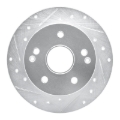 Picture of RNC Brake Rotor - Drill & Slot - R1 96-98 Acura TL Rear Left Drilled & Slotted Silver Brake Rotor rnc631-58013L