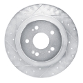 Picture of RNC Brake Rotor - Drill & Slot - R1 22-26 Acura MDX Rear Left Drilled & Slotted Silver Brake Rotor rnc631-58038L