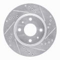Picture of RNC Brake Rotor - Drill & Slot - R1 84-87 Honda Prelude Rear Right Drilled & Slotted Silver Brake Rotor rnc631-59010R