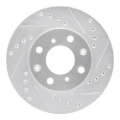 Picture of RNC Brake Rotor - Drill & Slot - R1 84-90 Honda Prelude Front Right Drilled & Slotted Silver Brake Rotor rnc631-59011R