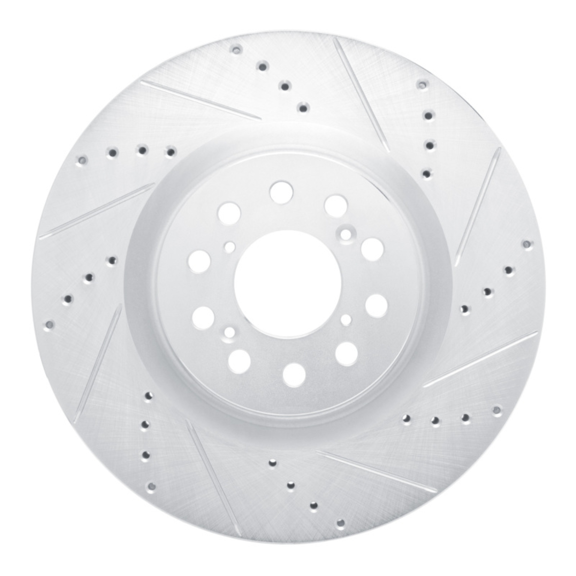 Picture of RNC Brake Rotor - Drill & Slot - R1 17-25 Acura Integra Front Right Drilled & Slotted Silver Brake Rotor rnc631-59065R