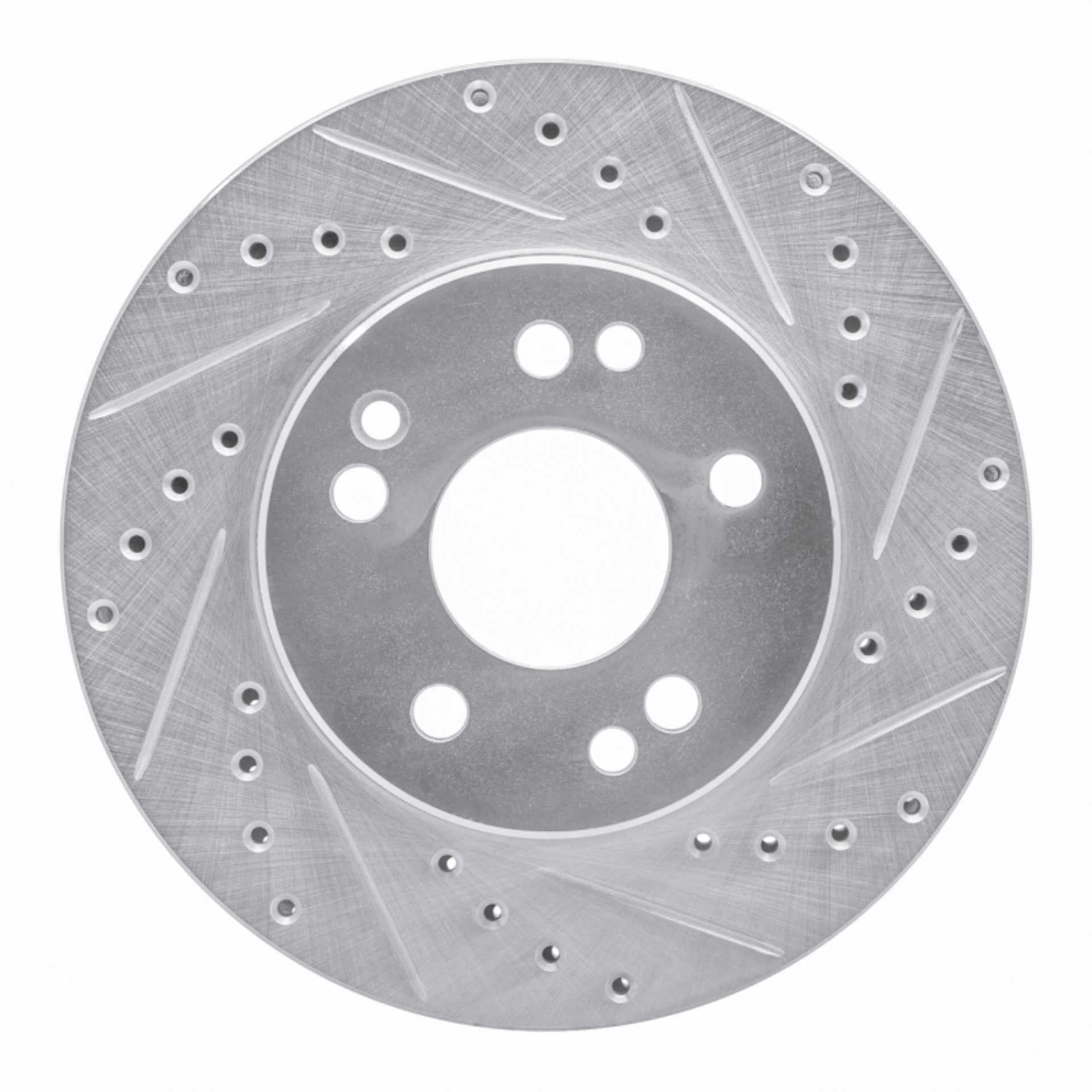 Picture of RNC Brake Rotor - Drill & Slot - R1 84-95 Mercedes-Benz 260E Front Right Drilled & Slotted Silver Brake Rotor rnc631-63016R