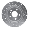 Picture of RNC Brake Rotor - Drill & Slot - R1 90-95 Mercedes-Benz 300SL Rear Left Drilled & Slotted Silver Brake Rotor rnc631-63018L