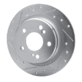 Picture of RNC Brake Rotor - Drill & Slot - R1 90-95 Mercedes-Benz 300SL Rear Left Drilled & Slotted Silver Brake Rotor rnc631-63018L