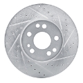 Picture of RNC Brake Rotor - Drill & Slot - R1 91-99 Mercedes-Benz S320 Front Right Drilled & Slotted Silver Brake Rotor rnc631-63021R