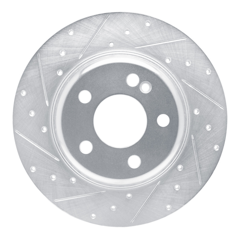 Picture of RNC Brake Rotor - Drill & Slot - R1 15-21 Mercedes-Benz C200 (Mexico) Rear Left Drilled & Slotted Silver Brake Rotor rnc631-63173L