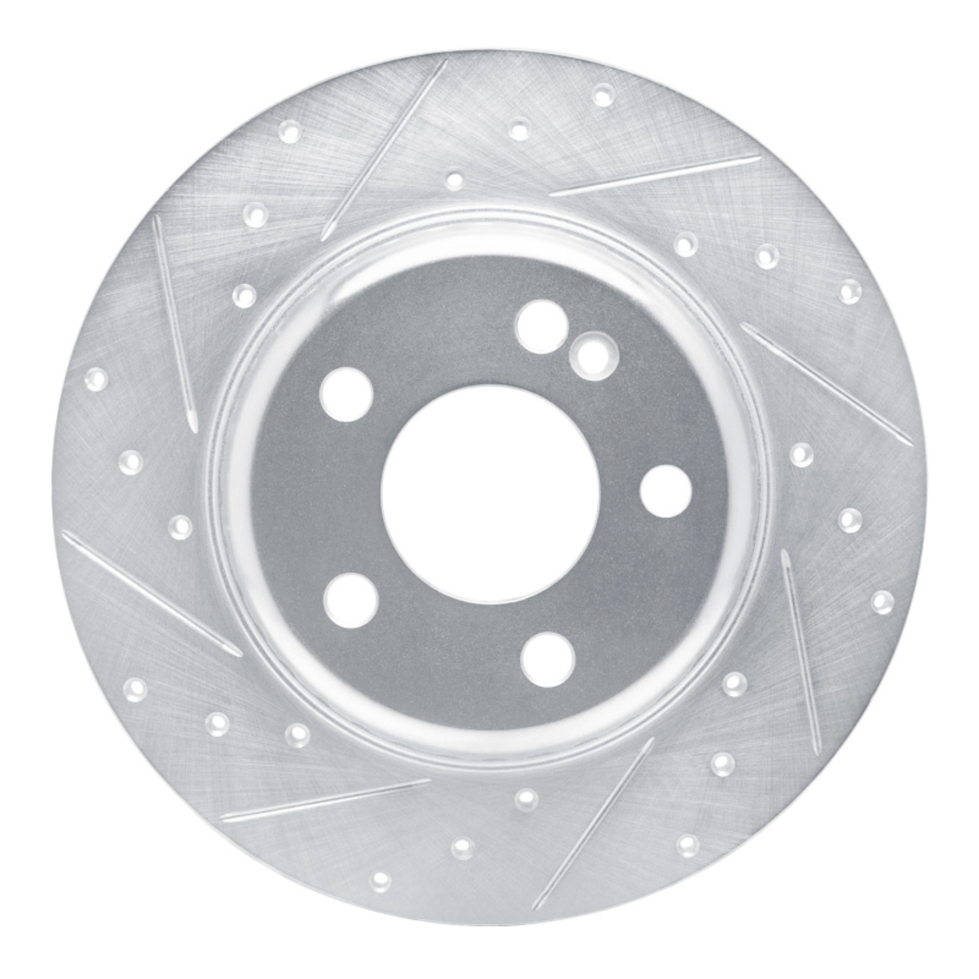 Picture of RNC Brake Rotor - Drill & Slot - R1 15-21 Mercedes-Benz C200 (Mexico) Rear Left Drilled & Slotted Silver Brake Rotor rnc631-63173L