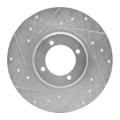 Picture of RNC Brake Rotor - Drill & Slot - R1 62-80 MG MGB Front Left Drilled & Slotted Silver Brake Rotor rnc631-64002L