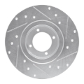 Picture of RNC Brake Rotor - Drill & Slot - R1 62-80 MG MGB Front Left Drilled & Slotted Silver Brake Rotor rnc631-64002L
