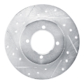 Picture of RNC Brake Rotor - Drill & Slot - R1 75-82 Nissan 210 Front Left Drilled & Slotted Silver Brake Rotor rnc631-67002L