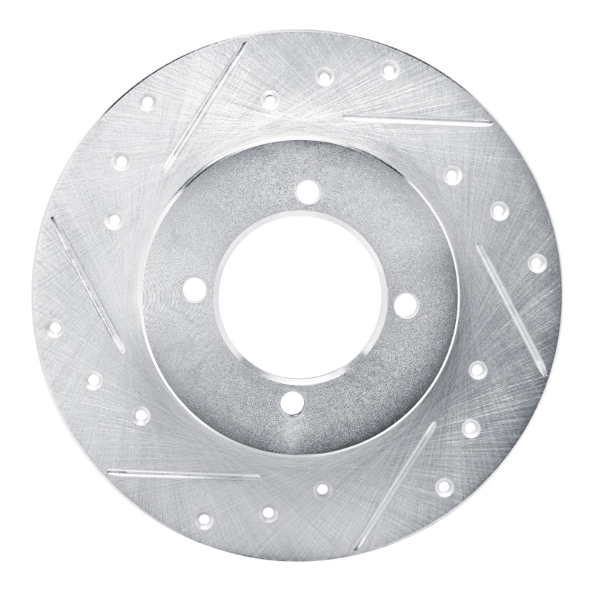 Picture of RNC Brake Rotor - Drill & Slot - R1 75-82 Nissan 210 Front Left Drilled & Slotted Silver Brake Rotor rnc631-67002L