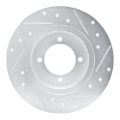 Picture of RNC Brake Rotor - Drill & Slot - R1 75-82 Nissan 210 Front Left Drilled & Slotted Silver Brake Rotor rnc631-67002L