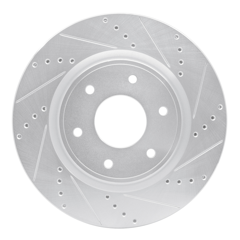 Picture of RNC Brake Rotor - Drill & Slot - R1 05-07 Infiniti QX56 Front Right Drilled & Slotted Silver Brake Rotor rnc631-67097R
