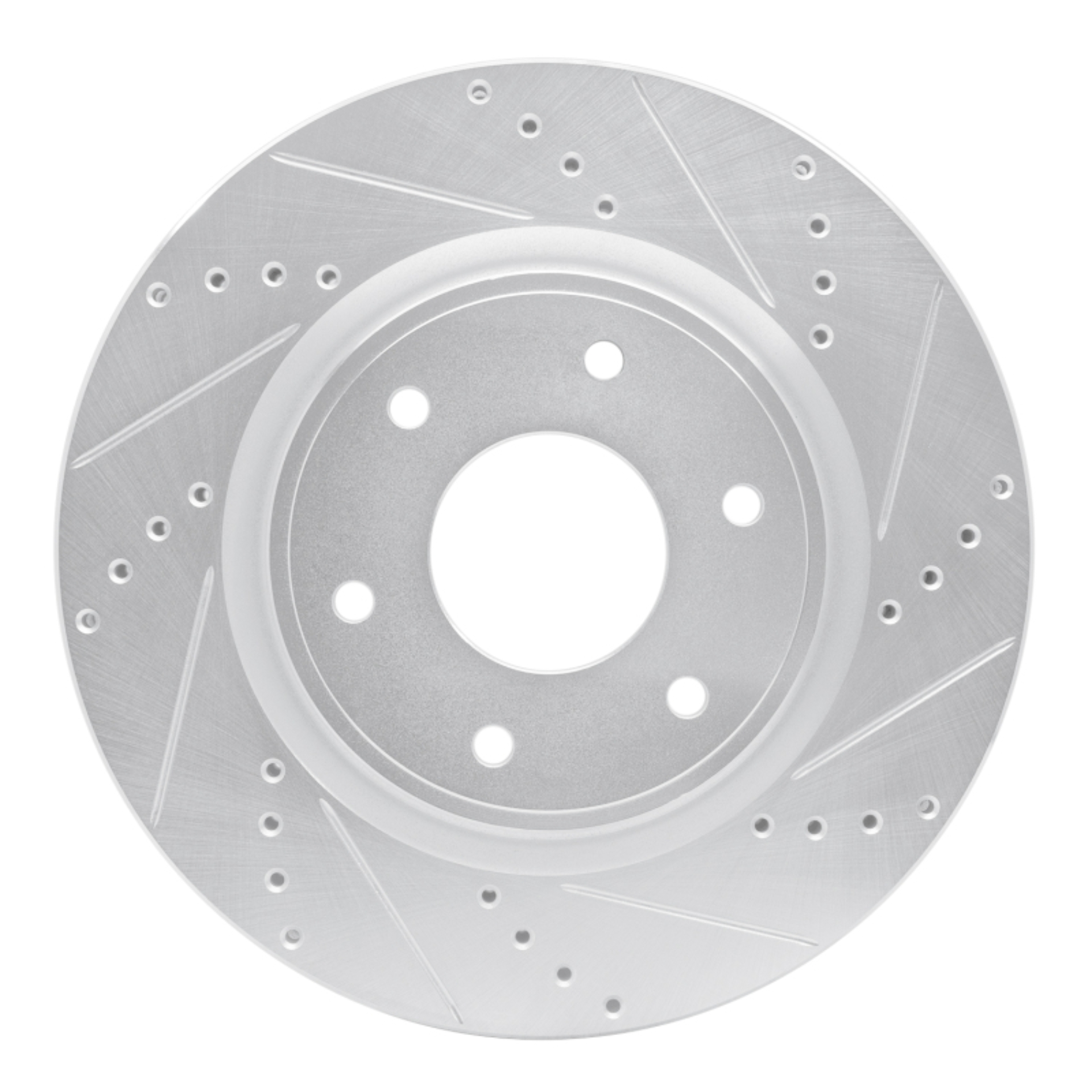Picture of RNC Brake Rotor - Drill & Slot - R1 05-07 Infiniti QX56 Front Right Drilled & Slotted Silver Brake Rotor rnc631-67097R