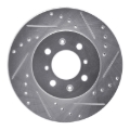 Picture of RNC Brake Rotor - Drill & Slot - R1 85-87 Mitsubishi Galant Front Right Drilled & Slotted Silver Brake Rotor rnc631-72007R