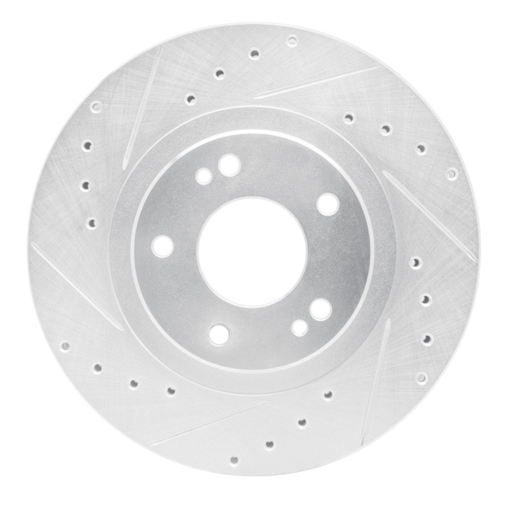 Picture of RNC Brake Rotor - Drill & Slot - R1 91-93 Dodge STEALTH Front Left Drilled & Slotted Silver Brake Rotor rnc631-72014L