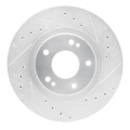 Picture of RNC Brake Rotor - Drill & Slot - R1 91-93 Dodge STEALTH Front Right Drilled & Slotted Silver Brake Rotor rnc631-72014R