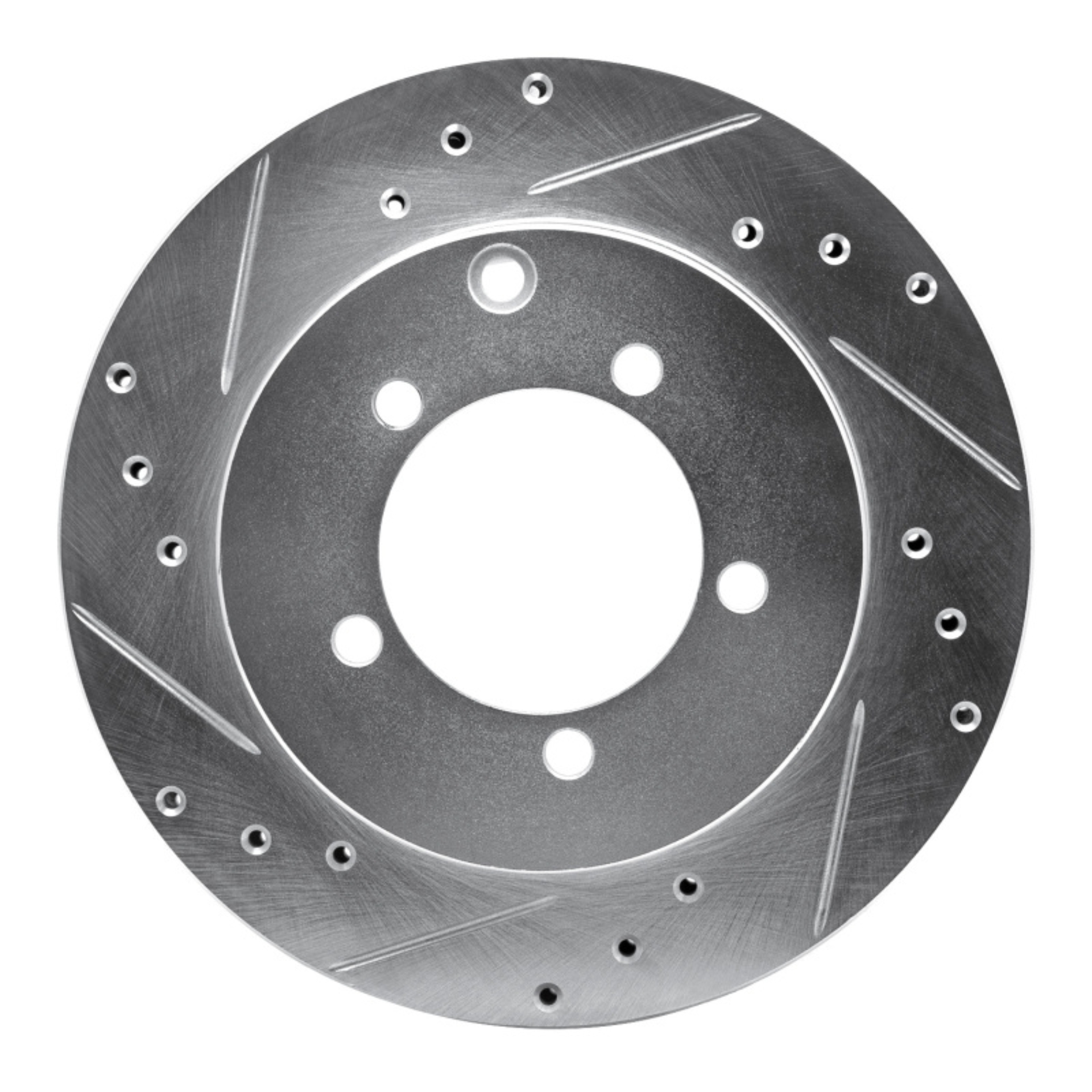 Picture of RNC Brake Rotor - Drill & Slot - R1 91-93 Dodge STEALTH Rear Left Drilled & Slotted Silver Brake Rotor rnc631-72017L