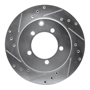 Picture of RNC Brake Rotor - Drill & Slot - R1 91-93 Dodge STEALTH Rear Left Drilled & Slotted Silver Brake Rotor rnc631-72017L