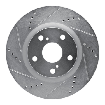 Picture of RNC Brake Rotor - Drill & Slot - R1 93-99 Dodge STEALTH Front Left Drilled & Slotted Silver Brake Rotor rnc631-72031L