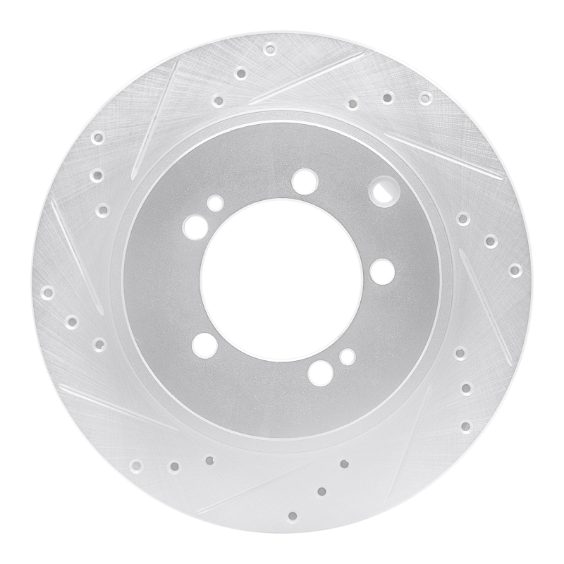 Picture of RNC Brake Rotor - Drill & Slot - R1 93-99 Dodge STEALTH Rear Left Drilled & Slotted Silver Brake Rotor rnc631-72032L