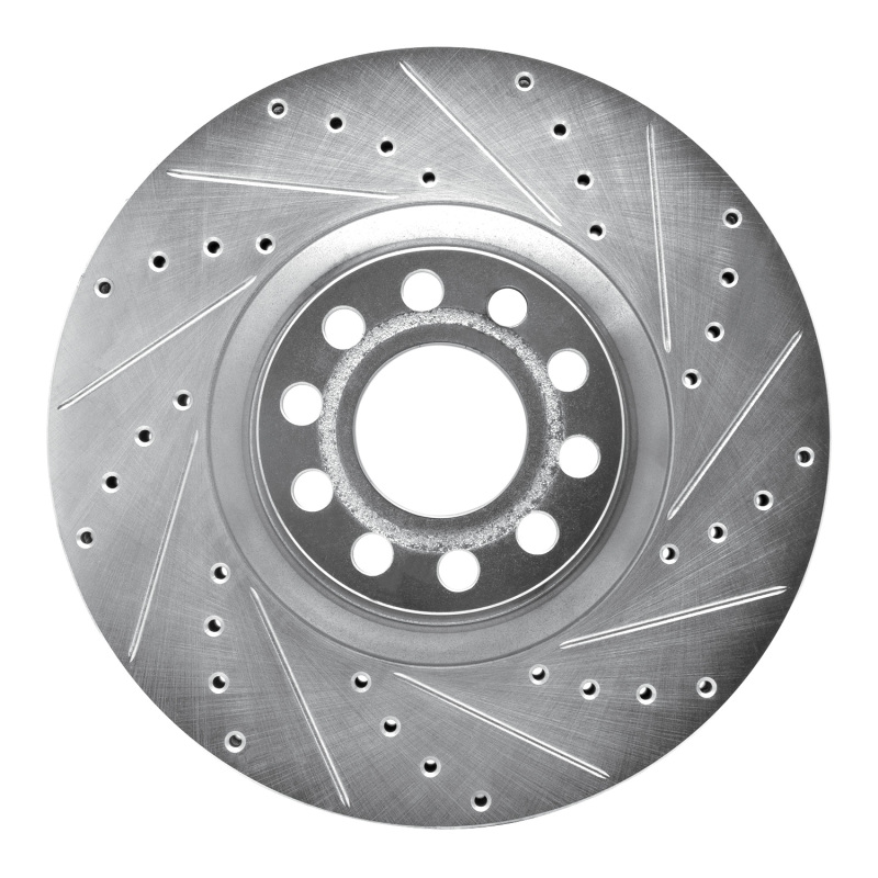 Picture of RNC Brake Rotor - Drill & Slot - R1 99-04 Audi S6 Front Right Drilled & Slotted Silver Brake Rotor rnc631-73023R