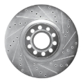 Picture of RNC Brake Rotor - Drill & Slot - R1 99-04 Audi S6 Front Right Drilled & Slotted Silver Brake Rotor rnc631-73023R