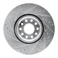 Picture of RNC Brake Rotor - Drill & Slot - R1 99-04 Audi S6 Front Right Drilled & Slotted Silver Brake Rotor rnc631-73023R