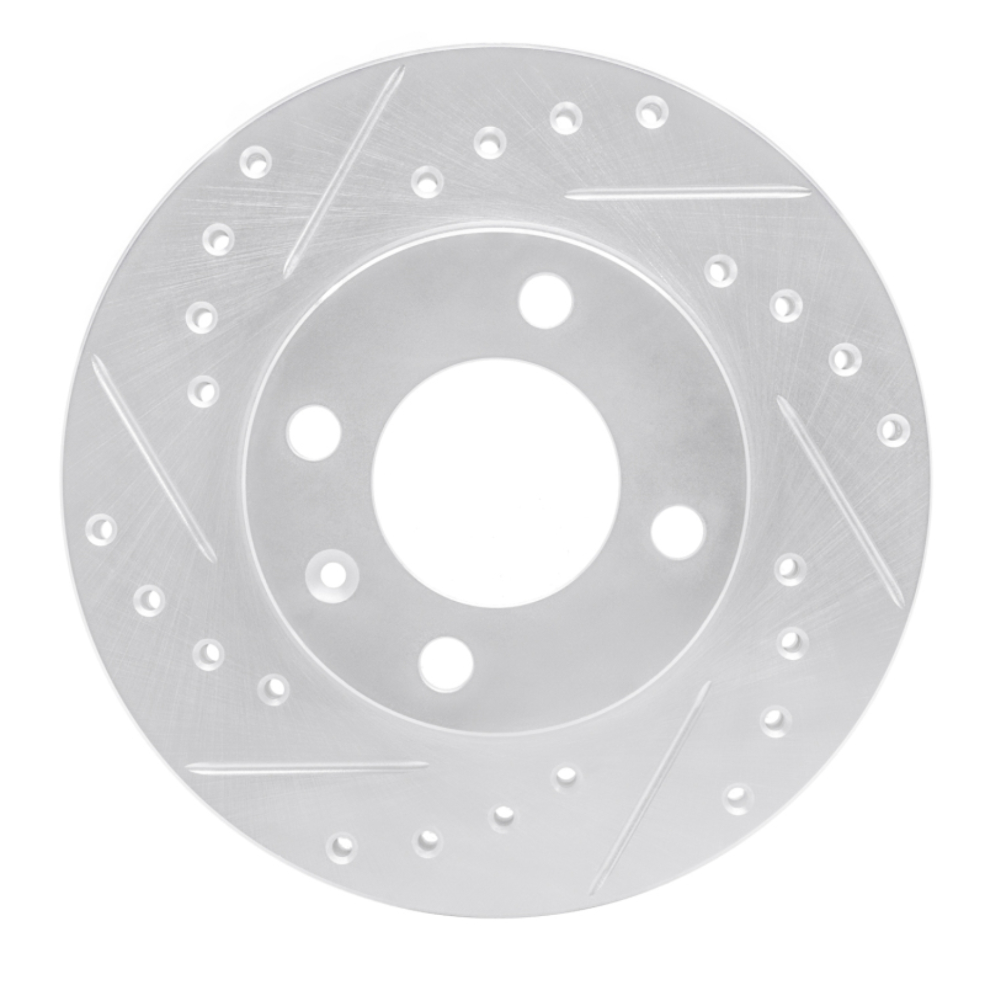 Picture of RNC Brake Rotor - Drill & Slot - R1 80-08 Audi 4000 Front Left Drilled & Slotted Silver Brake Rotor rnc631-74004L