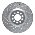 Picture of RNC Brake Rotor - Drill & Slot - R1 00-06 Audi TT Front Left Drilled & Slotted Silver Brake Rotor rnc631-74021L