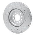 Picture of RNC Brake Rotor - Drill & Slot - R1 00-06 Audi TT Front Left Drilled & Slotted Silver Brake Rotor rnc631-74021L