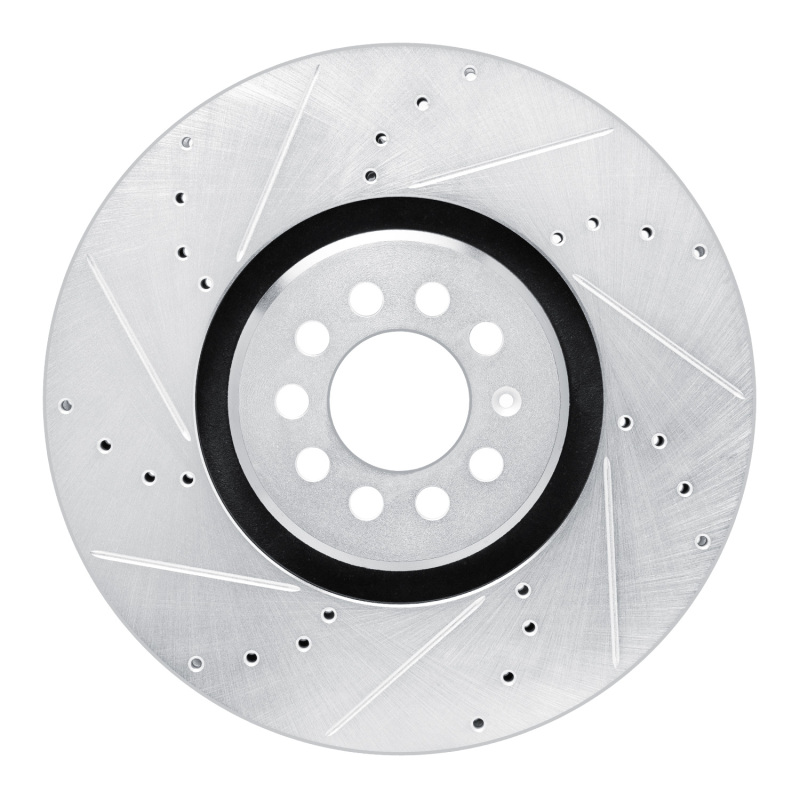 Picture of RNC Brake Rotor - Drill & Slot - R1 04-06 Audi TT Quattro Left Front Drilled & Slotted Silver Brake Rotor rnc631-74026D