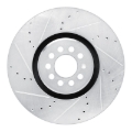 Picture of RNC Brake Rotor - Drill & Slot - R1 04-06 Audi TT Quattro Left Front Drilled & Slotted Silver Brake Rotor rnc631-74026D