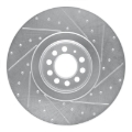 Picture of RNC Brake Rotor - Drill & Slot - R1 04-06 Audi TT Quattro Left Front Drilled & Slotted Silver Brake Rotor rnc631-74026D