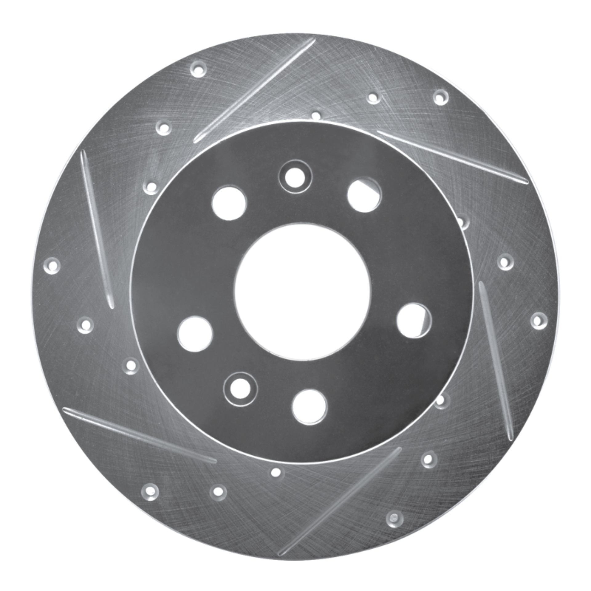 Picture of RNC Brake Rotor - Drill & Slot - R1 72-78 Volkswagen Type 2 Front Left Drilled & Slotted Silver Brake Rotor rnc631-74036L