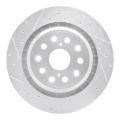 Picture of RNC Brake Rotor - Drill & Slot - R1 07-17 Lexus LS600h Left Rear Drilled & Slotted Silver Brake Rotor rnc631-75021D