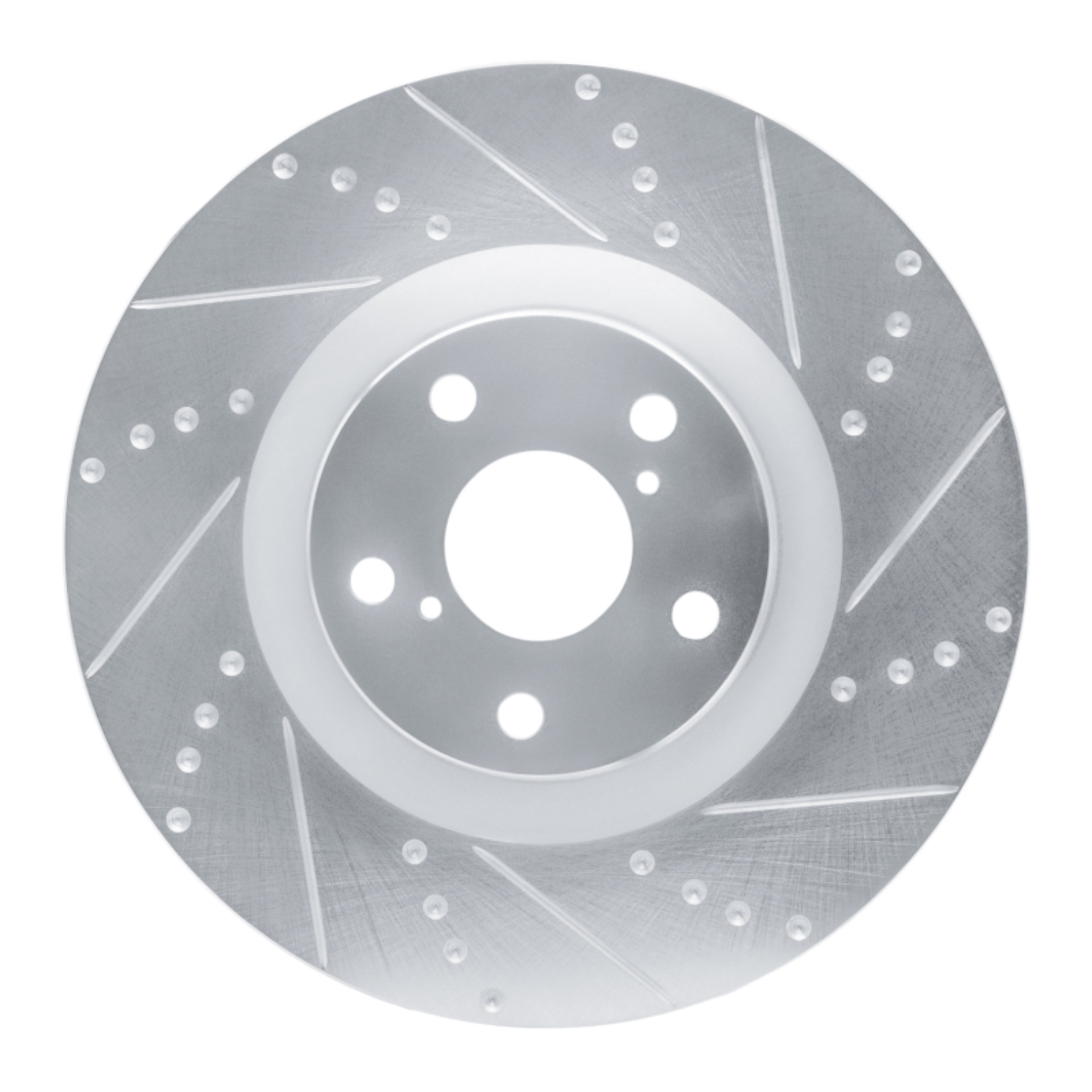 Picture of RNC Brake Rotor - Drill & Slot - R1 09-11 Lexus IS350 Left Front Drilled & Slotted Silver Brake Rotor rnc631-75027D