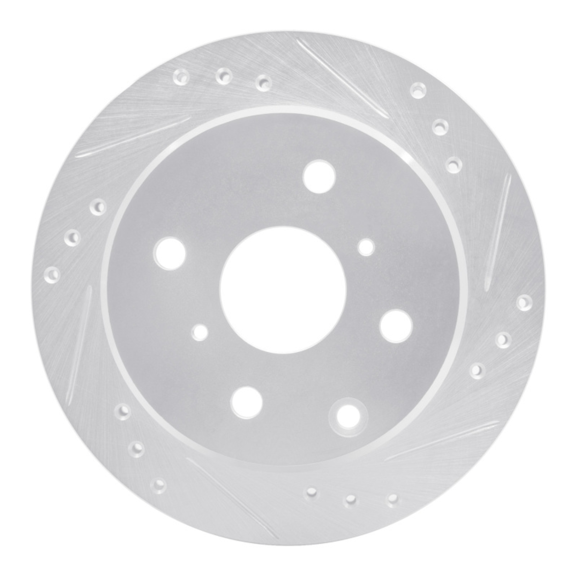Picture of RNC Brake Rotor - Drill & Slot - R1 82-85 Toyota Celica Rear Right Drilled & Slotted Silver Brake Rotor rnc631-76014R