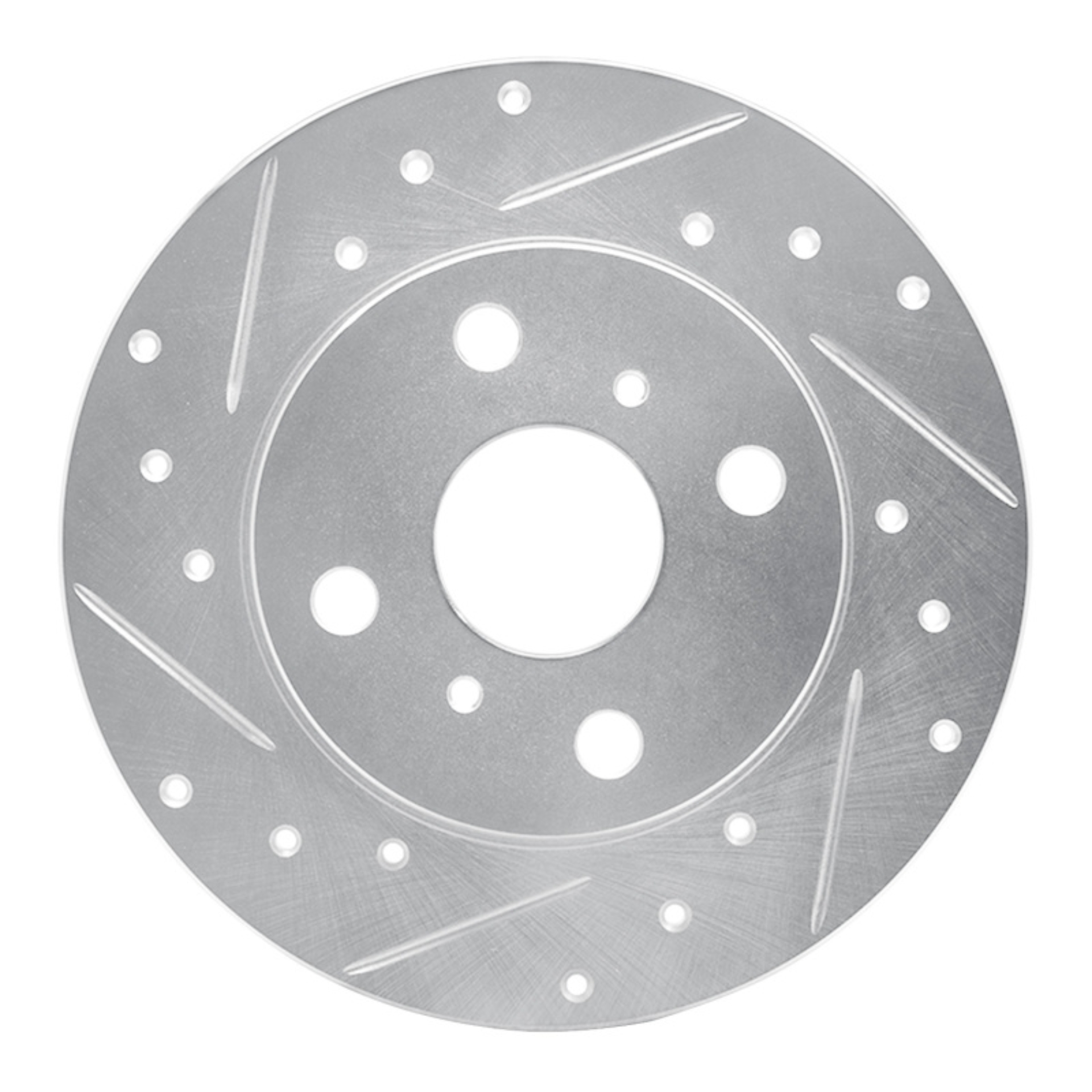 Picture of RNC Brake Rotor - Drill & Slot - R1 85-86 Toyota MR2 Rear Left Drilled & Slotted Silver Brake Rotor rnc631-76031L